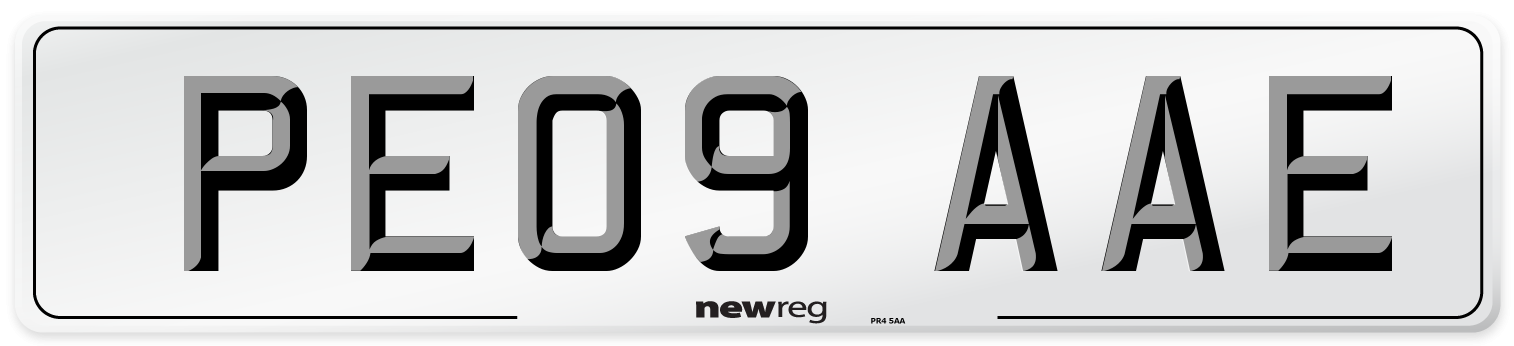 PE09 AAE Number Plate from New Reg